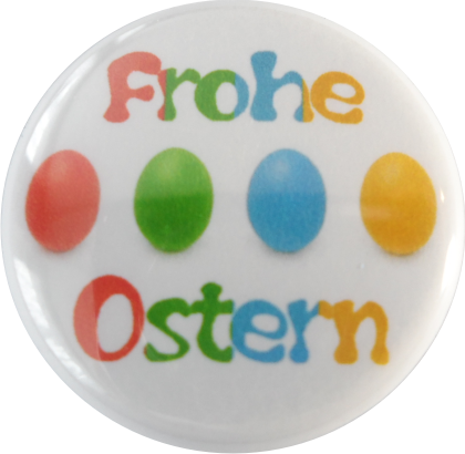Frohe Ostern Button "Bunte Ostereier"